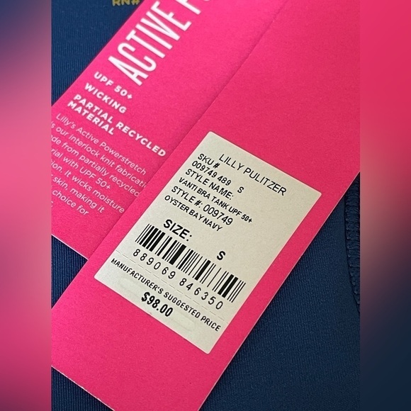 Lilly Pulitzer Luxletic Vanti UPF 50 Tank | Built In Bra Top Size S NWT - Picture 12 of 12